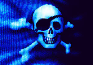 Pirate flag consist of binary code.